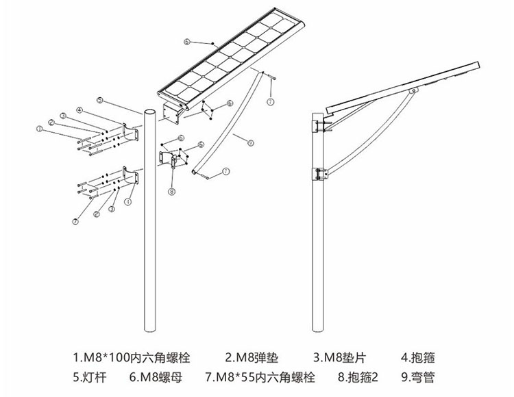 丝瓜视频免费看照明一体化太阳能路灯安装示意图
