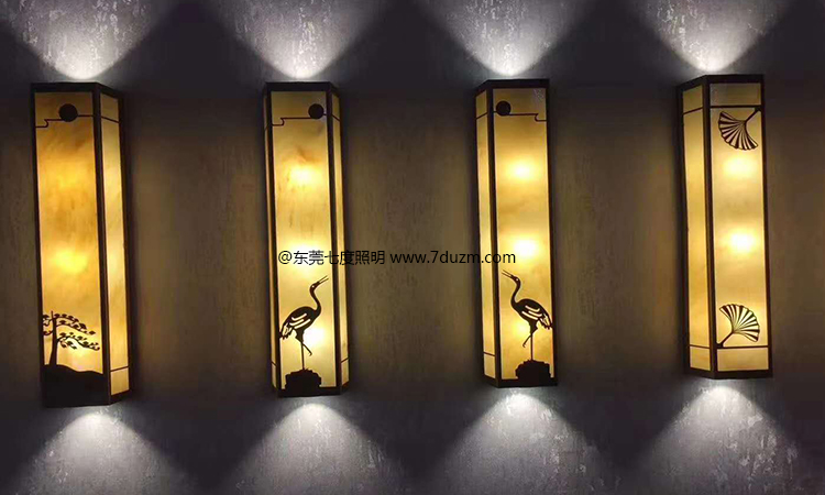 东莞丝瓜视频免费看照明简约新中式室外景观墙壁灯展示亮灯效果图片